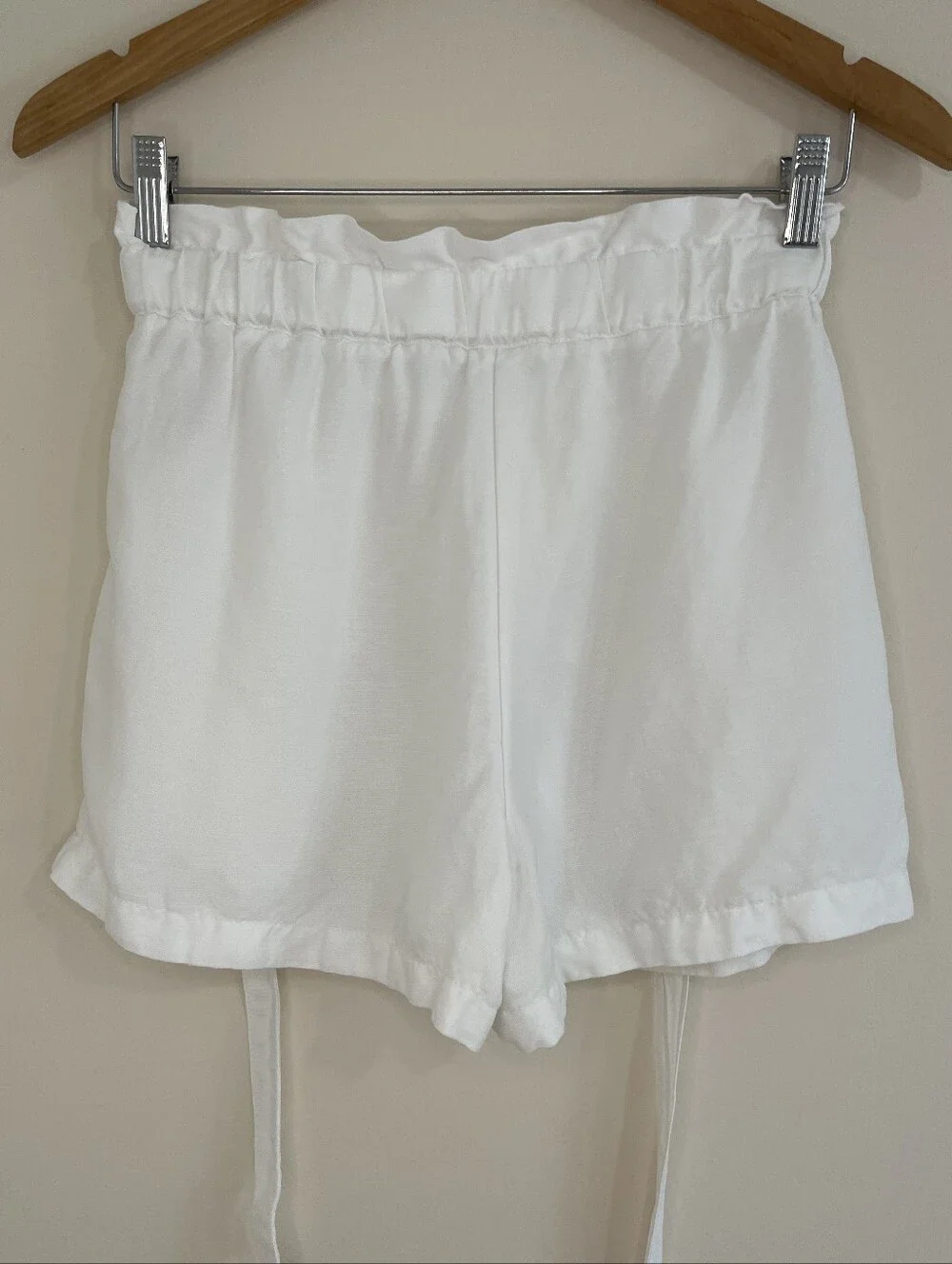 Wilfred Linen White Paperbag Waist Tie Shorts Size 2